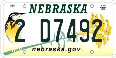 NE license plate 2D7492