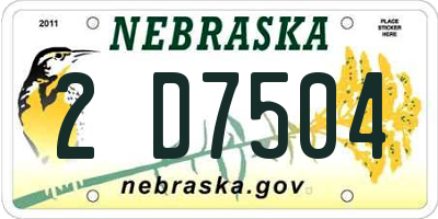 NE license plate 2D7504