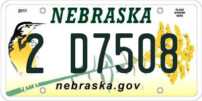 NE license plate 2D7508
