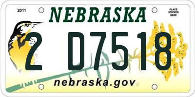 NE license plate 2D7518
