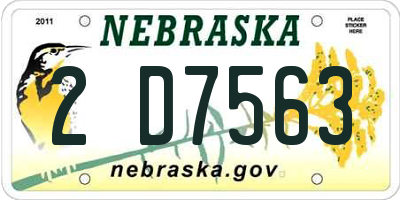 NE license plate 2D7563