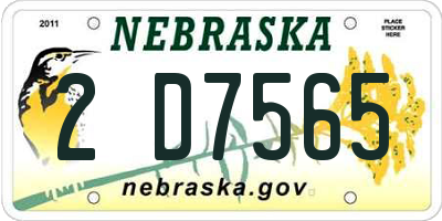 NE license plate 2D7565
