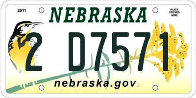 NE license plate 2D7571