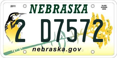 NE license plate 2D7572