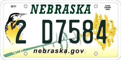 NE license plate 2D7584