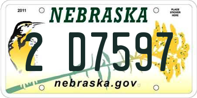 NE license plate 2D7597