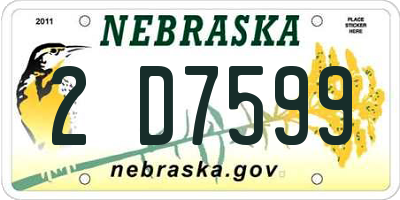 NE license plate 2D7599