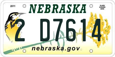 NE license plate 2D7614