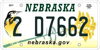 NE license plate 2D7662