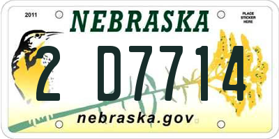 NE license plate 2D7714