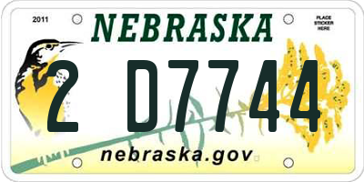 NE license plate 2D7744