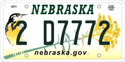 NE license plate 2D7772