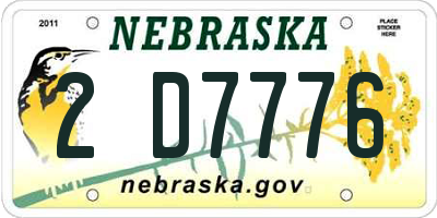 NE license plate 2D7776