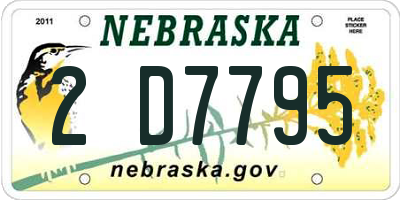 NE license plate 2D7795