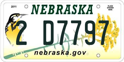 NE license plate 2D7797