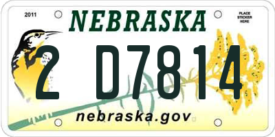 NE license plate 2D7814
