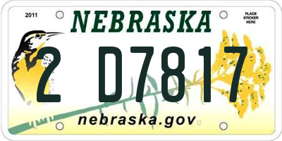 NE license plate 2D7817