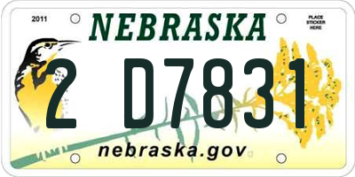 NE license plate 2D7831