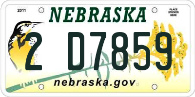 NE license plate 2D7859