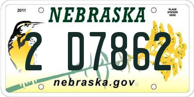 NE license plate 2D7862