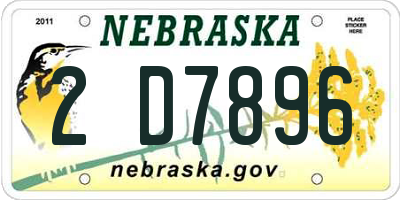 NE license plate 2D7896