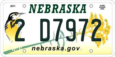 NE license plate 2D7972