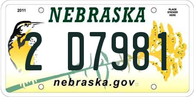 NE license plate 2D7981
