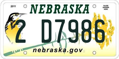 NE license plate 2D7986