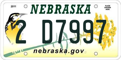 NE license plate 2D7997