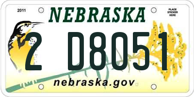 NE license plate 2D8051