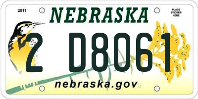 NE license plate 2D8061