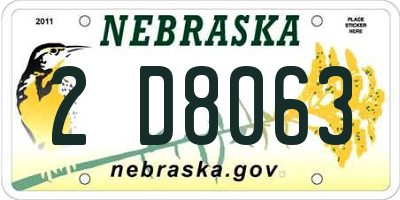 NE license plate 2D8063