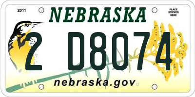 NE license plate 2D8074