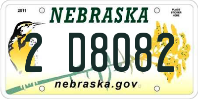 NE license plate 2D8082