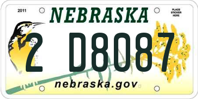 NE license plate 2D8087
