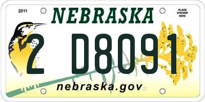 NE license plate 2D8091