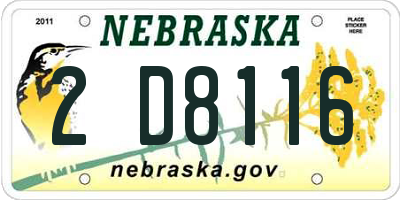 NE license plate 2D8116
