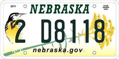 NE license plate 2D8118