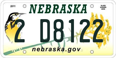 NE license plate 2D8122