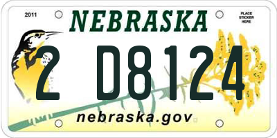 NE license plate 2D8124