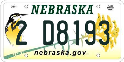 NE license plate 2D8193