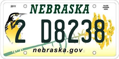 NE license plate 2D8238
