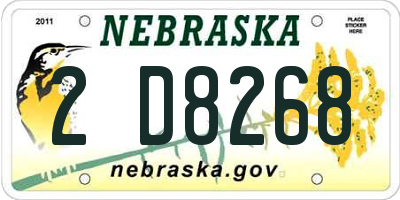 NE license plate 2D8268