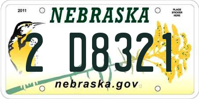 NE license plate 2D8321