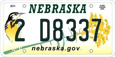 NE license plate 2D8337