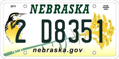 NE license plate 2D8351