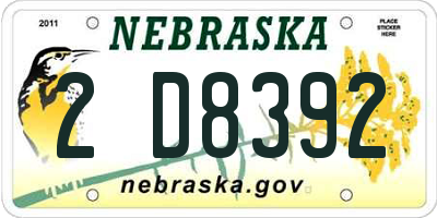 NE license plate 2D8392
