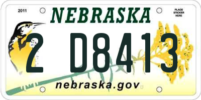 NE license plate 2D8413