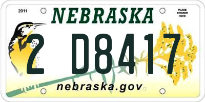 NE license plate 2D8417