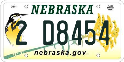 NE license plate 2D8454